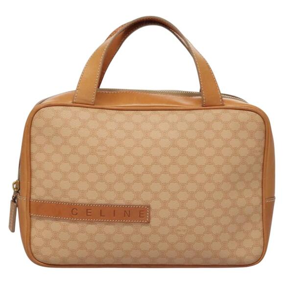 CELINE Macadam Canvas Hand Bag Pvc Leather Beige - Picture 2 of 13